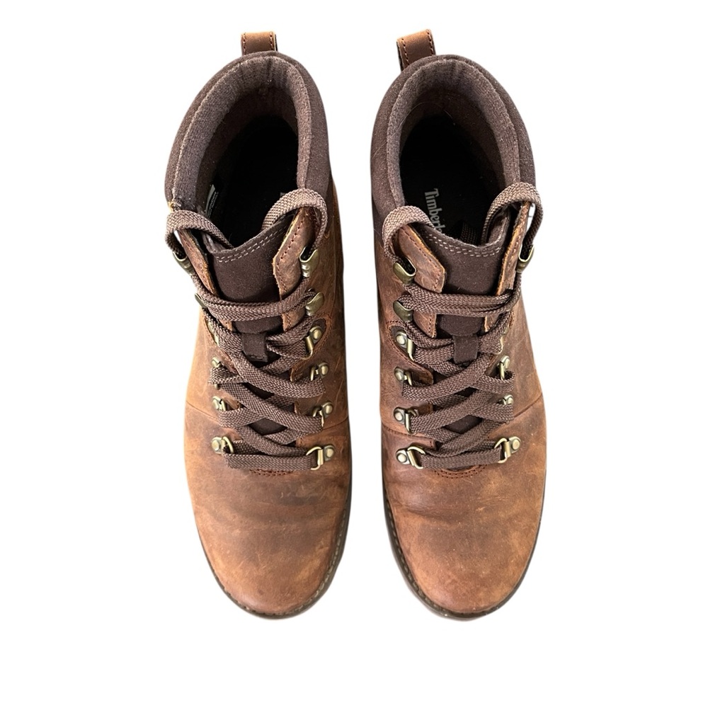 Timberland Ellendale Brown Leather Mid Hiker Boots Lug Sole Womens 6.5 - Picture 4 of 11